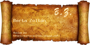 Berta Zoltán névjegykártya