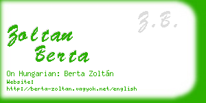 zoltan berta business card