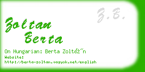 zoltan berta business card